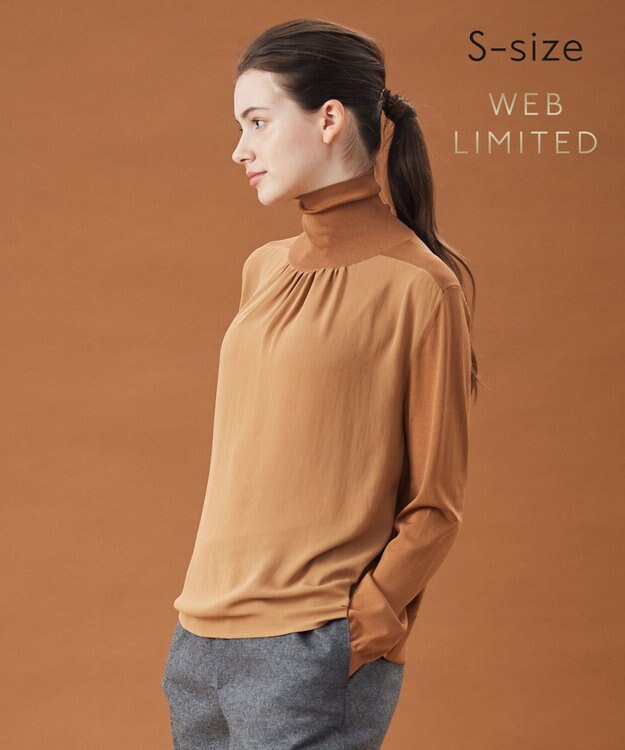 BEIGE， 【WEB限定・S-size】KINABALU / ジョーゼットニット Camel