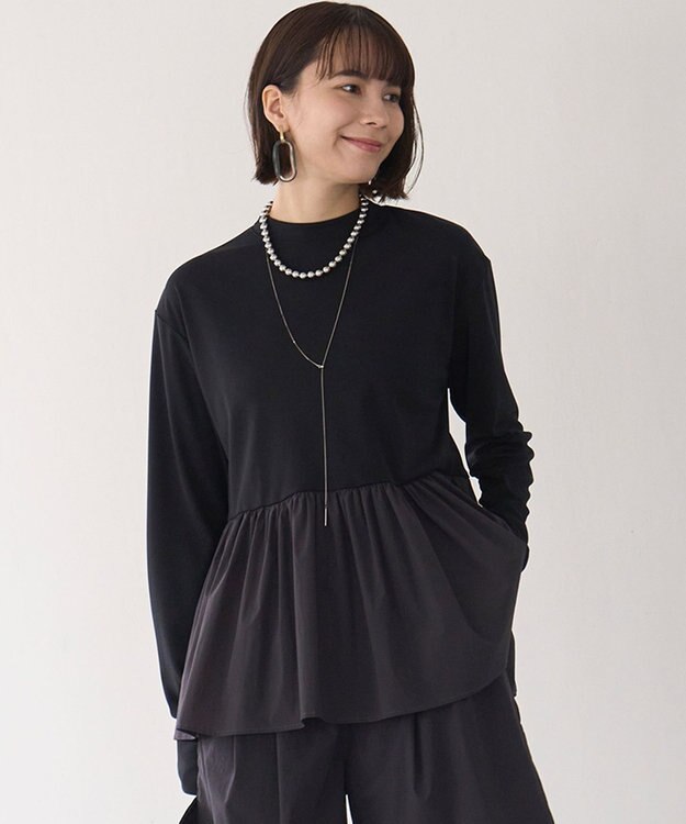 UNFILO ペプラムラッシュガード ブラック