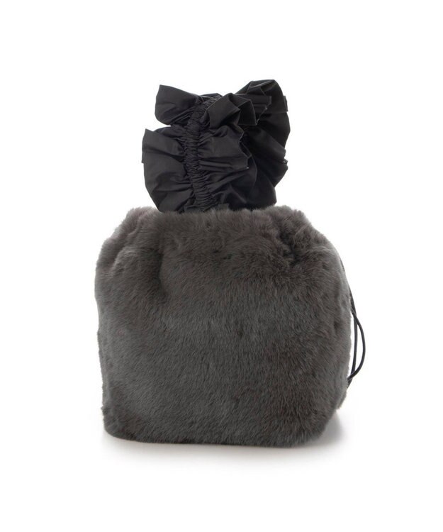 UNBILLION カシュカシュ cachecache / フリルハンドルエコファー巾着バッグ GY