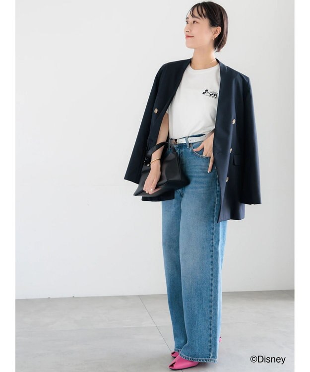 Te chichi 【Disney】MICKEY/ロゴプリントTシャツ オフホワイト