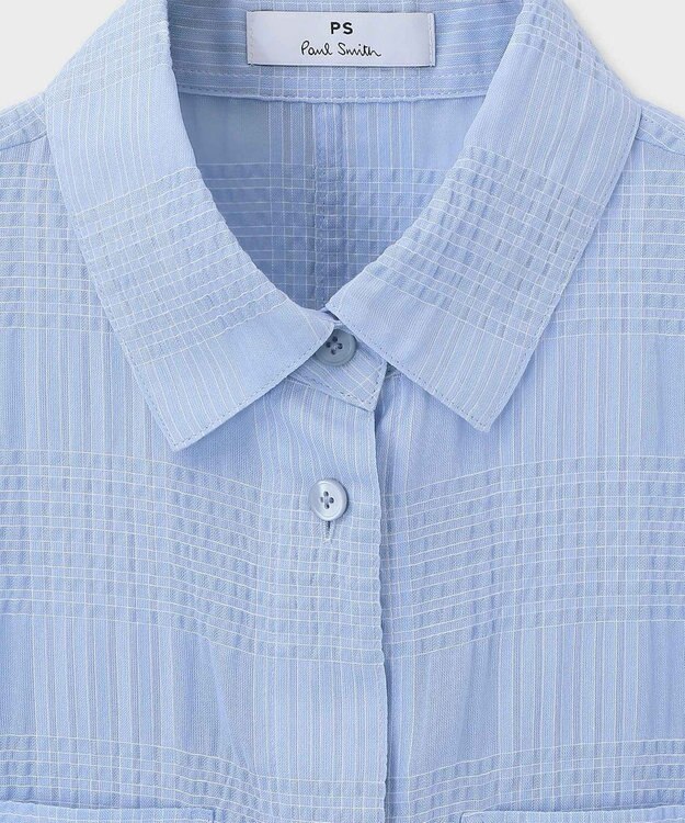 Paul Smith ワッシャーチェック シアー シャツ ライトブルー