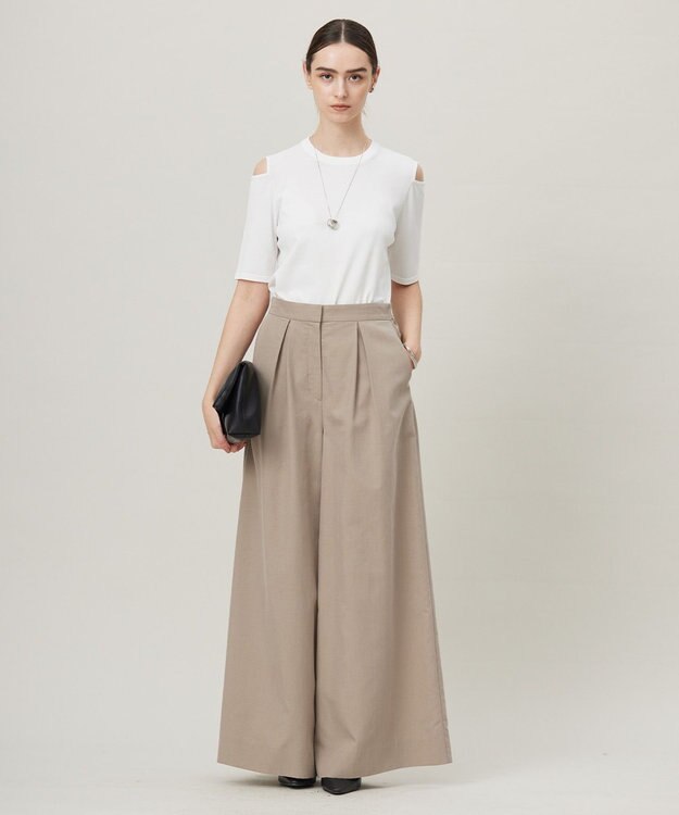 ICB 【一部カラーのみ接触冷感・洗える】UnleashLite タックパンツ クリームブラウン系