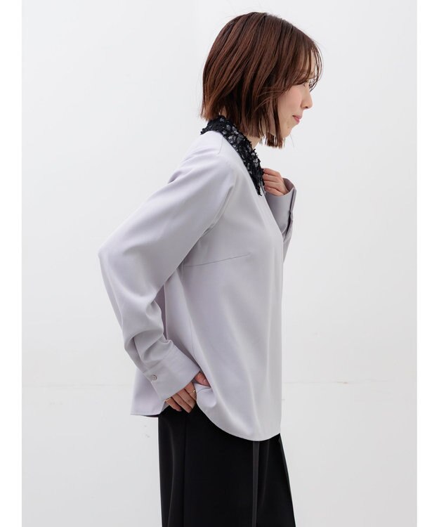 Te chichi レースカラーブラウス グレー