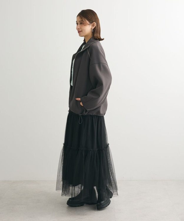 Green Parks コードラインスタンドカットブルゾン Charcoal Gray