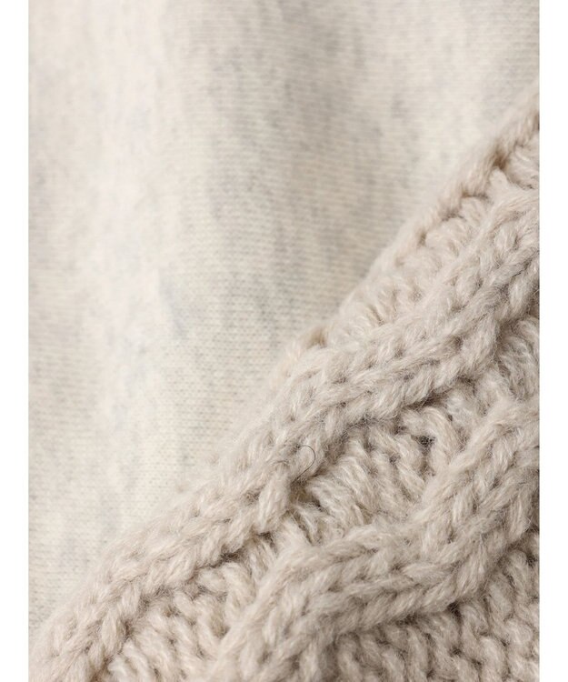 CRAFT STANDARD BOUTIQUE ケーブルニット切り替え裏起毛スウェット Oatmeal