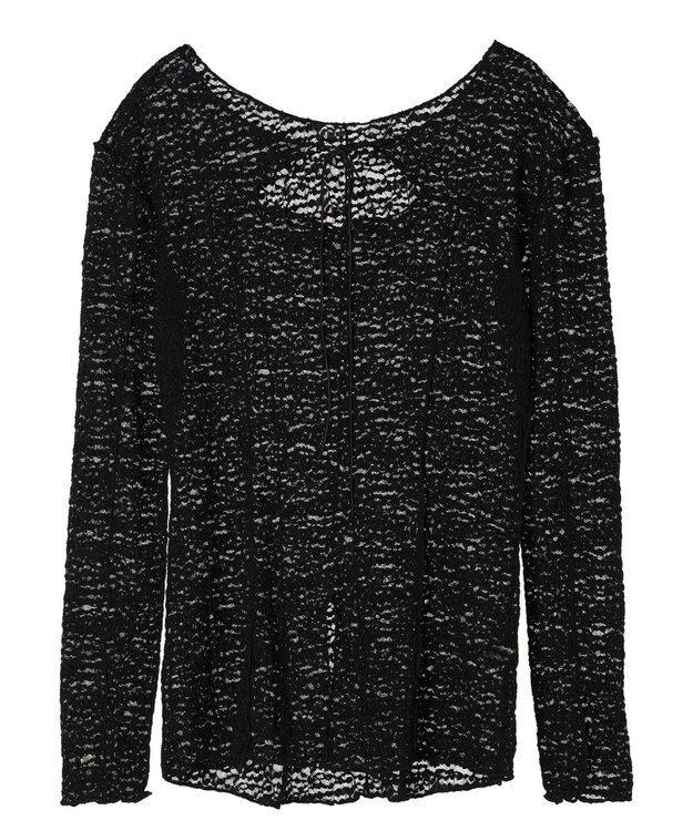 Green Parks カットワークデザインレーストップス Black