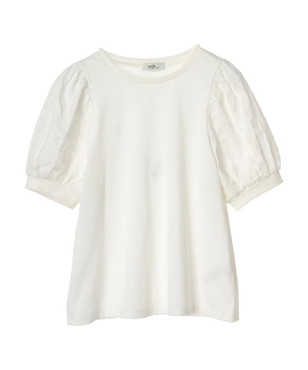 earth music&ecology フラワーレースプルオーバー Ivory