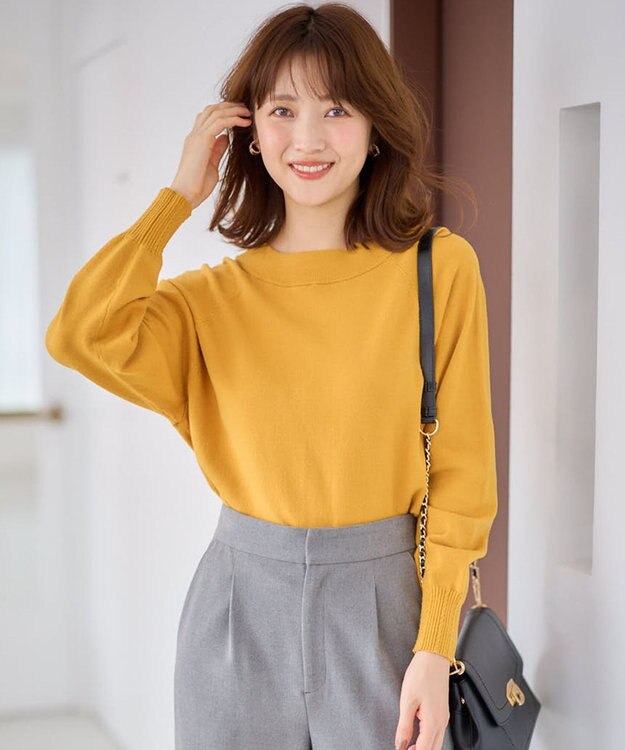 ANY SIS S 【CICA加工】ケーブルリブ ニット マスタード