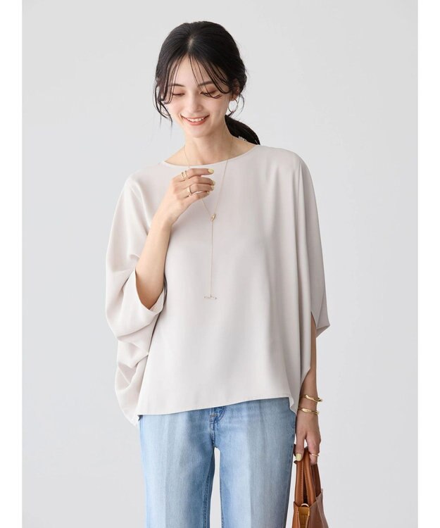 AMERICAN HOLIC イージーケア＋接触冷感　ドルマンブラウス Gray Beige
