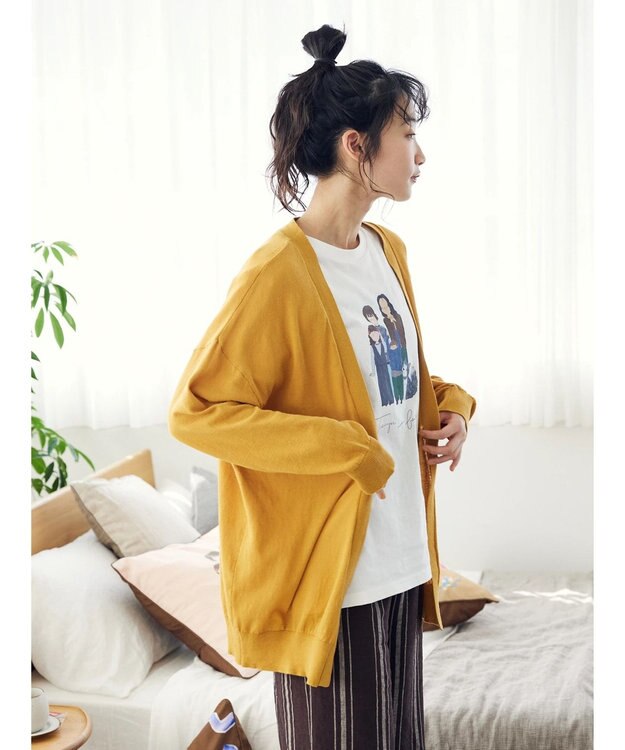 CRAFT STANDARD BOUTIQUE 強撚綿ニットカーディガン Yellow