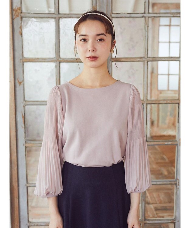 earth music&ecology マジョリカプリーツプルオーバー Pink Beige