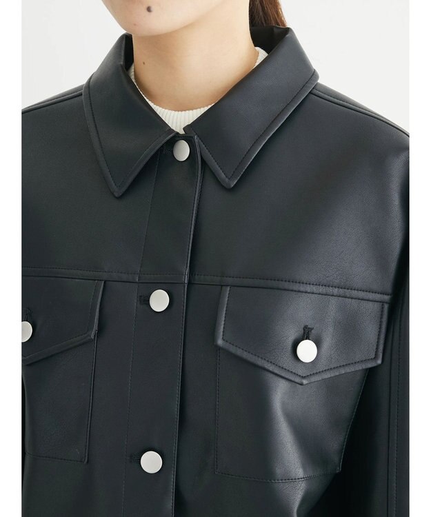 Green Parks ・ＥＬＥＮＣＡＲＥ　ＤＵＥ　合皮Ｇジャン Black