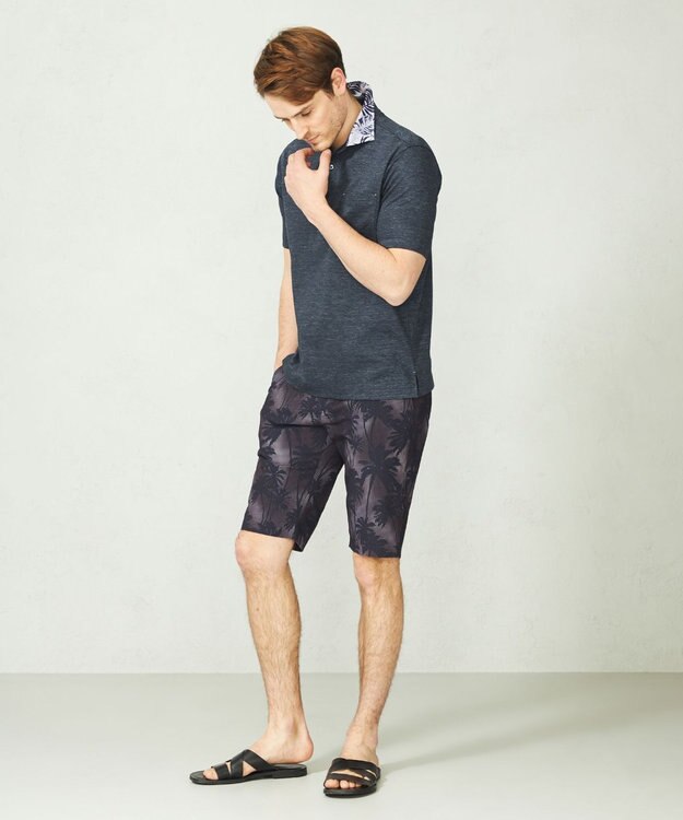 JOSEPH ABBOUD 【驚きの多機能】ライトウェーブ リゾートプリントハーフパンツ ネイビー系6