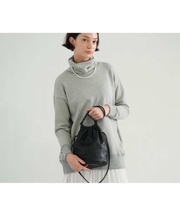 genten サステナブル巾着 大 クロ