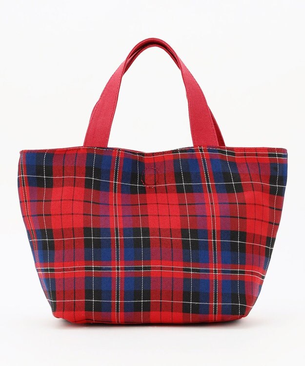 J.PRESS LADIES 【完全受注生産】ポーチ付き キャンバス ミニトートバッグ レッド×レッドチェック系