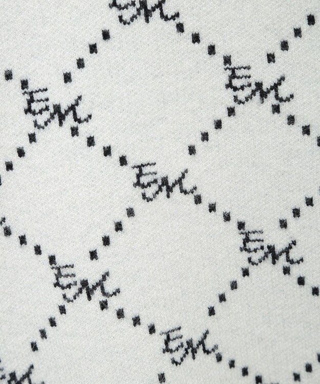 earth music&ecology モノグラムコンパクトニットカーディガン Ivory