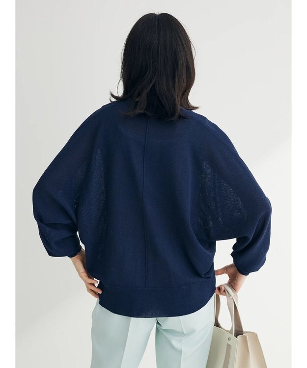 Green Parks ＵＶカット加工　ドルマンニットカーディガン Navy