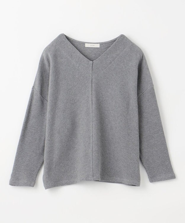 ANY 【洗濯機可能】Vネックニットソー トップグレー