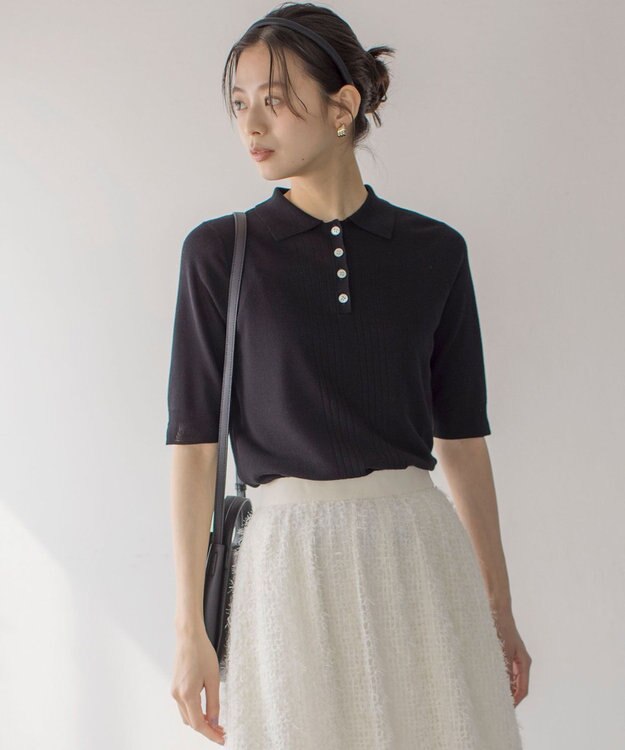 組曲 S シア－ニットポロ ブラック系