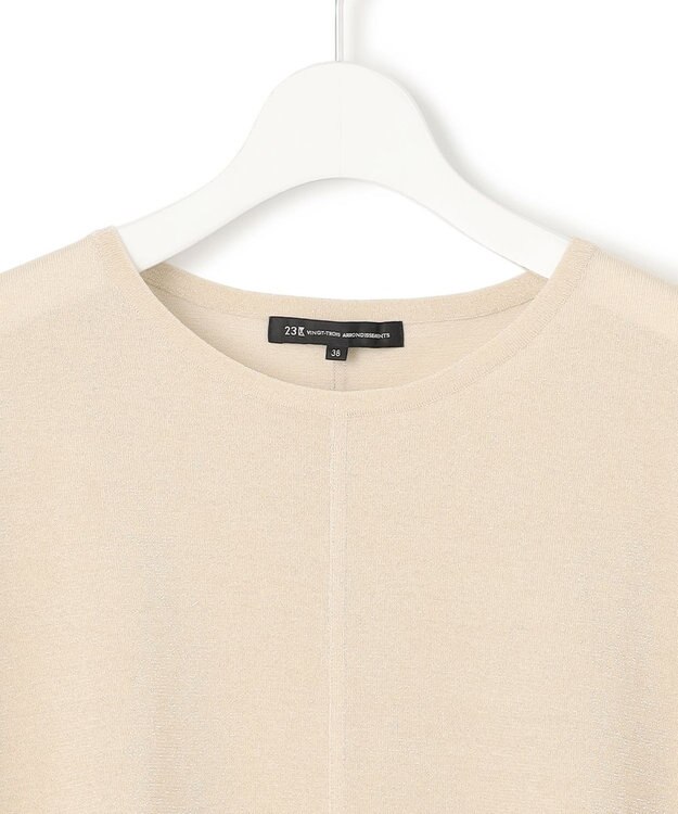 23区 L 【洗える】クリスピーシアールレックス ギャザースリーブ ラメ ニット ゴールド系