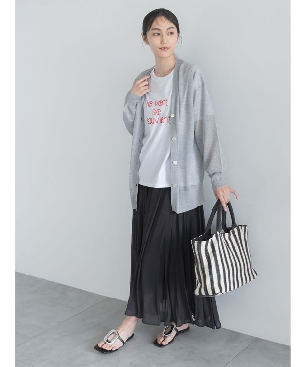 Te chichi 14GミドルVネックカーディガン《2026 SUMMER LOOK item》 グレー