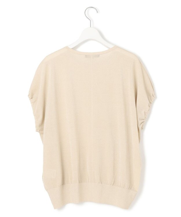 23区 L 【洗える】クリスピーシアールレックス ギャザースリーブ ラメ ニット ゴールド系