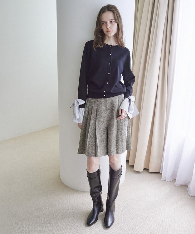 YECCA VECCA 2way袖リボンカーディガン Black