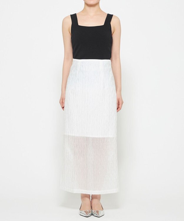 uncrave 【佐藤晴美さん着用】シアー ジャガード タイト スカート オフ