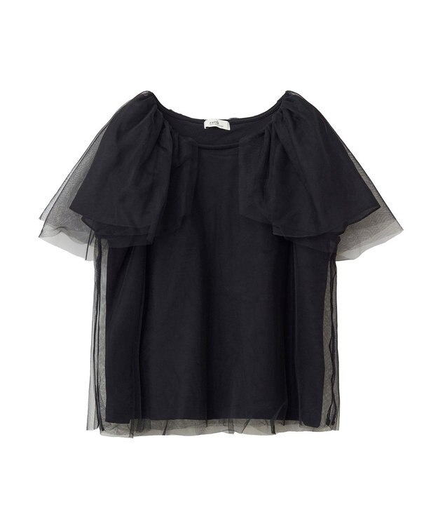 earth music&ecology チュールレイヤードプルオーバー Black