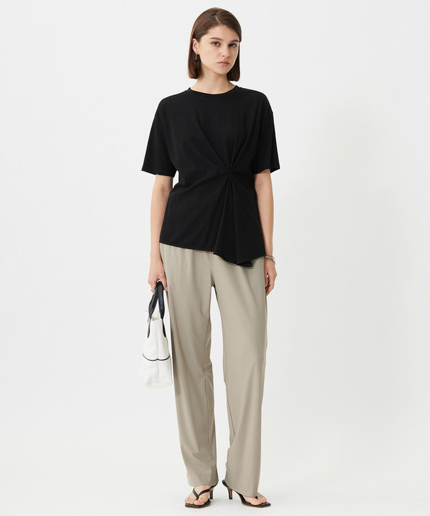 ICB L 【接触冷感・UVケア・吸水速乾・洗える】グレースジャージー イレギュラーヘムカットソー ブラック系