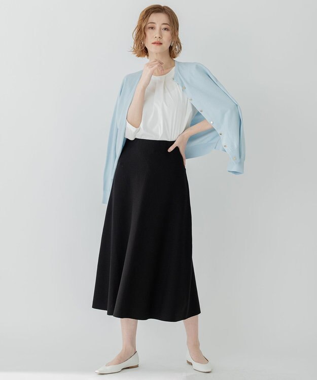 23区 L 【アンサンブル対応/洗える】プレミアム コットン カーディガン スカイブルー系