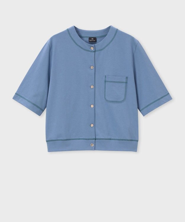 Paul Smith コットン ジャージー カーディガン サックスブルー