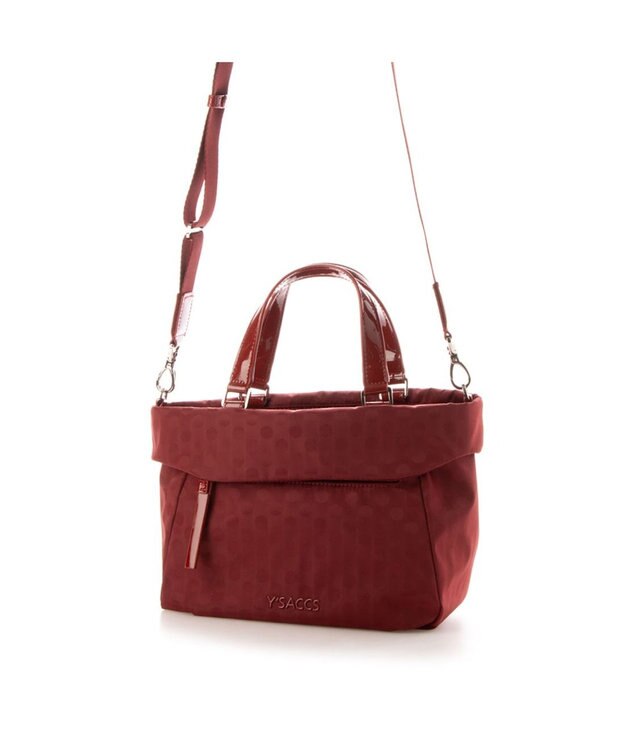 Y'SACCS PolkaDots口折れミニトート ワイン