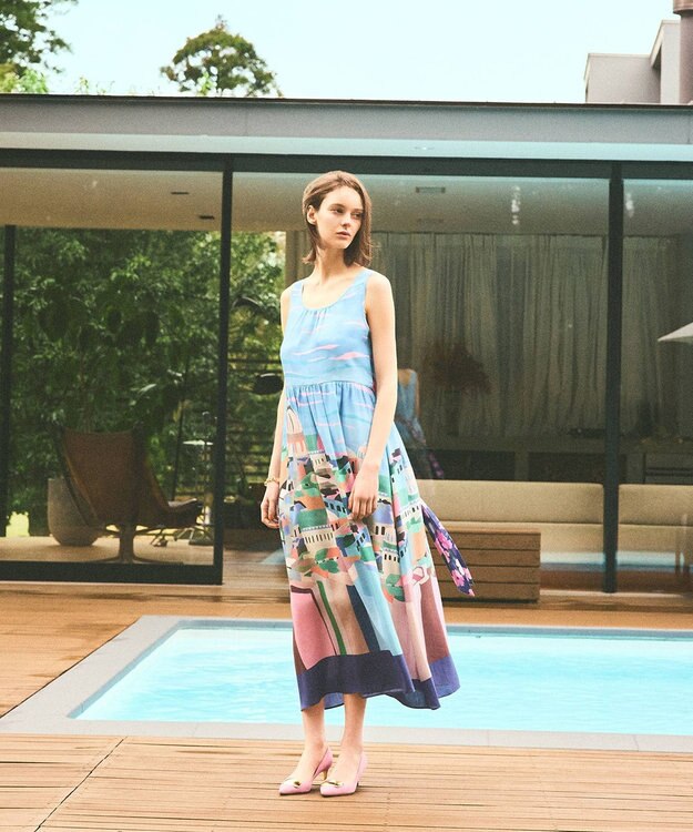 GRACE CONTINENTAL リゾートプリントマキシ マルチ