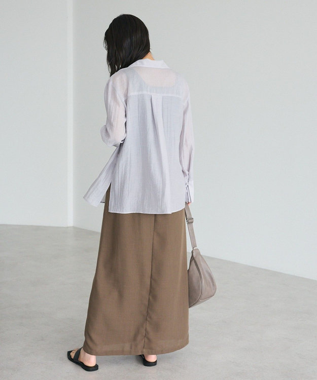 CRAFT STANDARD BOUTIQUE リネンライクラップ風スカート Ivory
