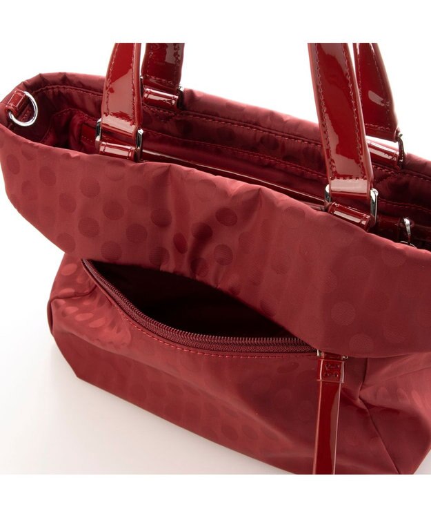 Y'SACCS PolkaDots口折れミニトート ワイン