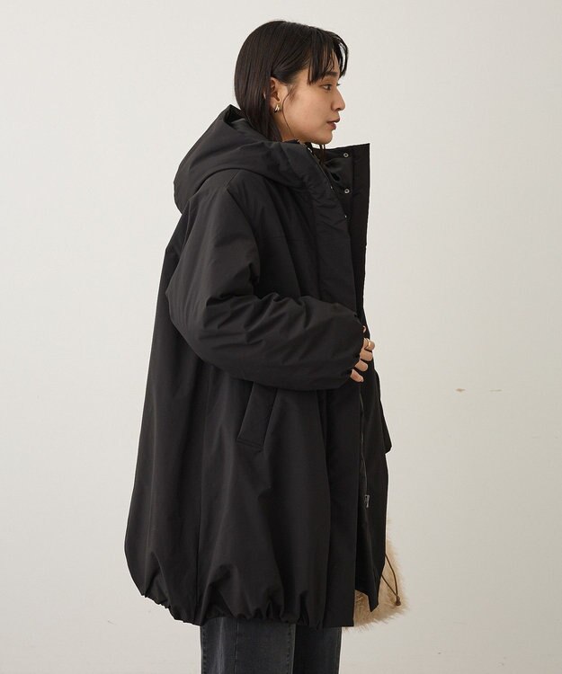 CRAFT STANDARD BOUTIQUE ボリューム中綿ミディコート Black