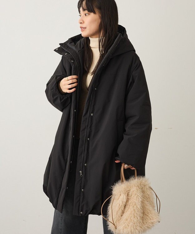 CRAFT STANDARD BOUTIQUE ボリューム中綿ミディコート Black