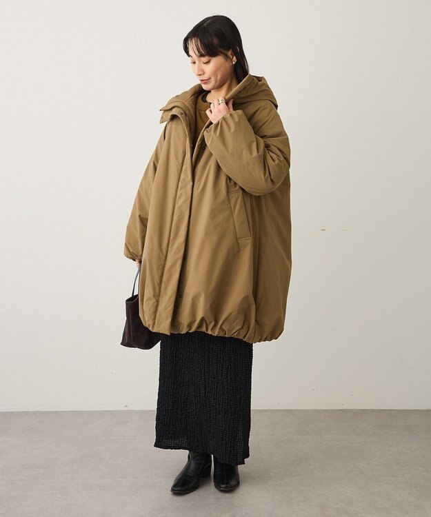 CRAFT STANDARD BOUTIQUE ボリューム中綿ミディコート Black