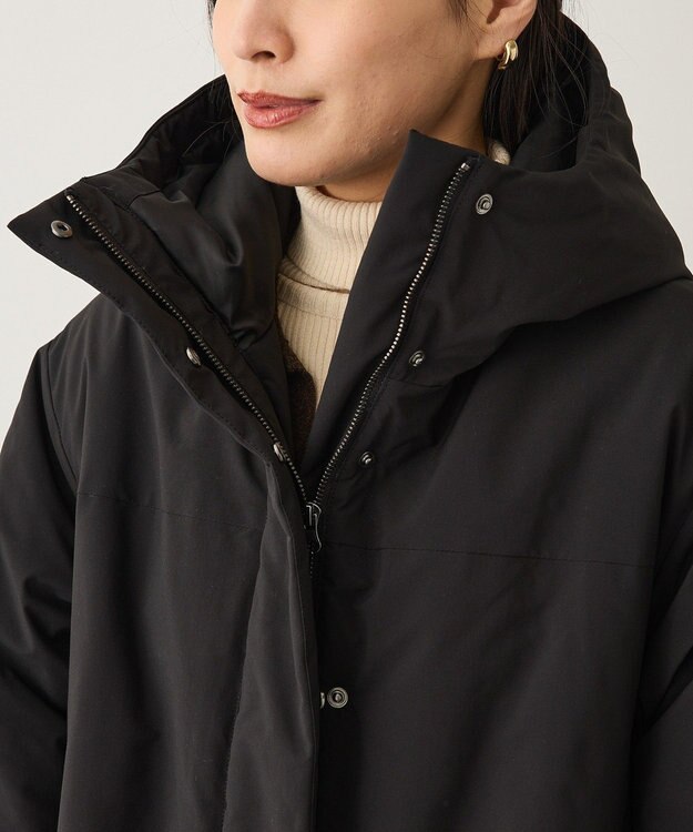 CRAFT STANDARD BOUTIQUE ボリューム中綿ミディコート Black