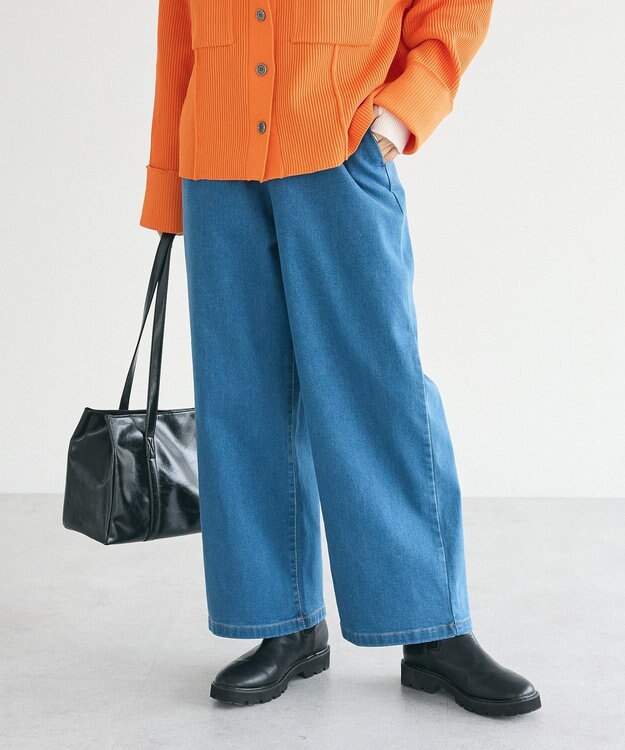 CRAFT STANDARD BOUTIQUE 裏起毛デニムワイドパンツ Blue