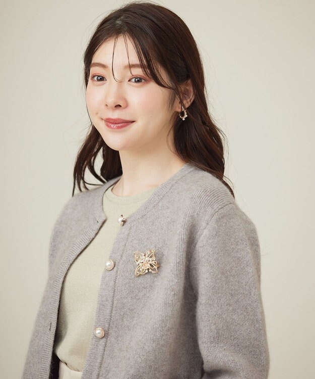 ANY SIS フルールビジュー調 ブローチ ライトゴールド