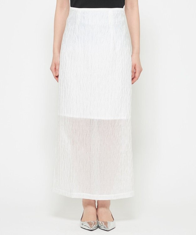 uncrave 【佐藤晴美さん着用】シアー ジャガード タイト スカート オフ