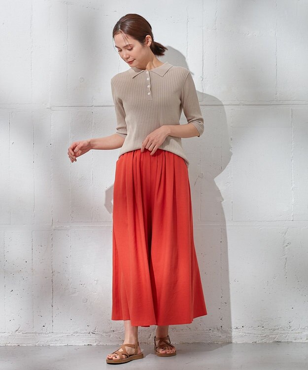 ANY 【洗濯機可能】ポロカラーニット サンドベージュ