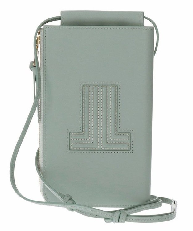 LANVIN en Bleu ヴィジュ スマホショルダー財布 グレイッシュブルー