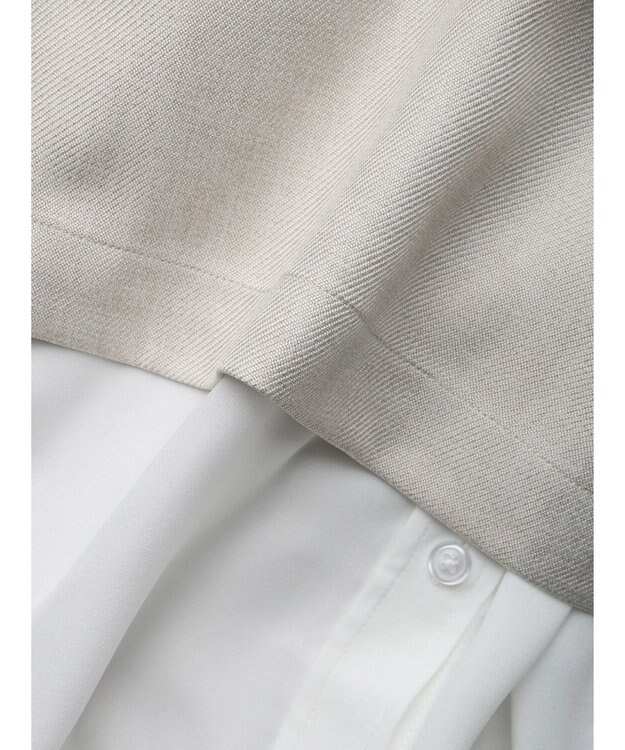 Green Parks ＳＥＴ２点Ｖネックベスト＋７分袖ミディシャツワンピース Beige