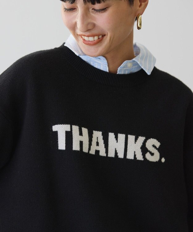 AMERICAN HOLIC バイパチＴＨＡＮＫＳ．ジャガードニットＰＯ Black