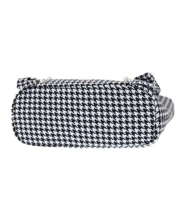 Maison de FLEUR 2Way千鳥柄フリルトートMバッグ Black