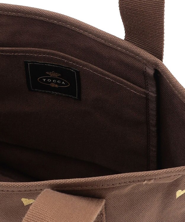 TOCCA 【大人気・新色登場・WEB＆一部店舗限定】LUCKY SHOWER CANVASTOTE キャンバス トートバッグ [新色]ブラウン×ハート柄