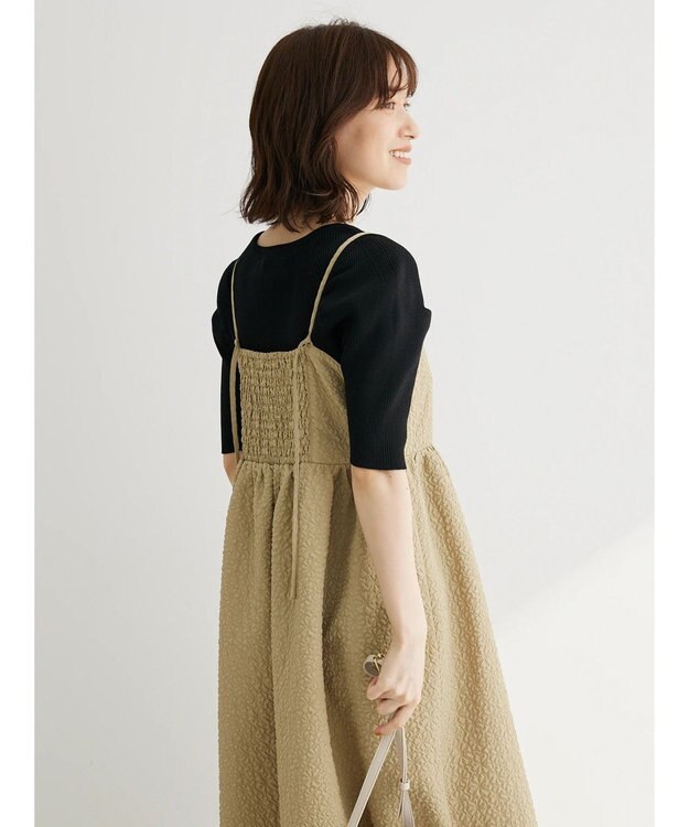 Green Parks ・ＥＬＥＮＣＡＲＥ　ＤＵＥ　フクレキャミワンピース Beige